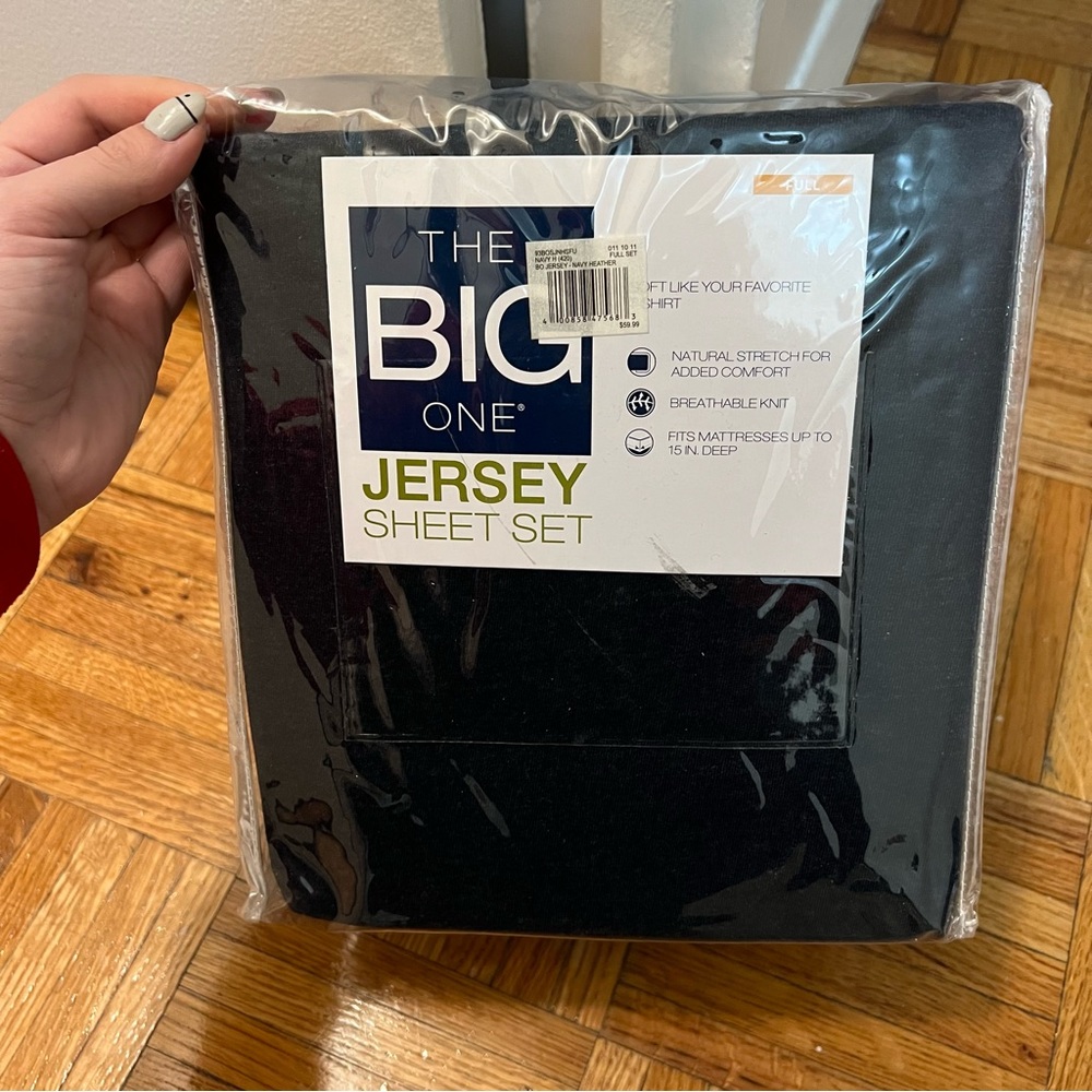 Navy Blue Jersey Sheets - Full Size